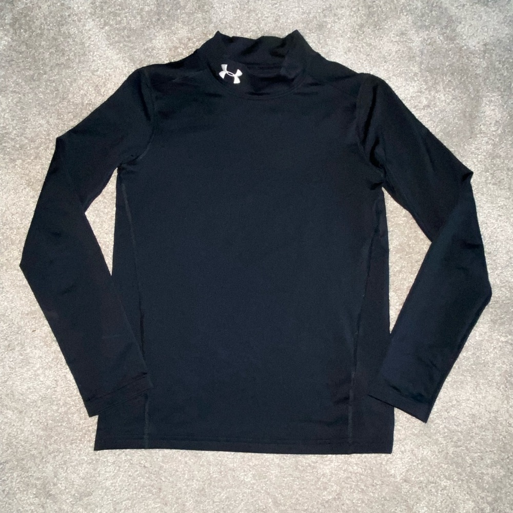 UA Under Armour Coldgear Fitted mock turtleneck, YXL black
